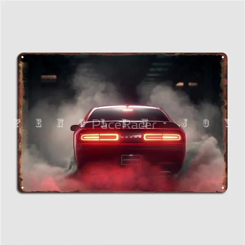 Challenger Burnout Poster Metal Plaque Home Vintage Wall Decor Pub Tin Sign Posters
