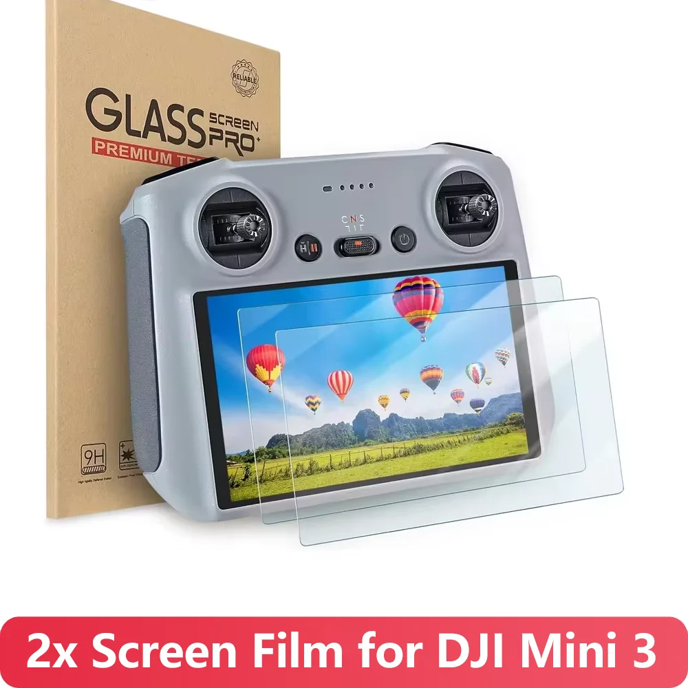 2pcs Protective Film for DJI Mini 3 /3 Pro Mini 4 Pro HD Glass Screen Protector Anti-Scratch Screen Film RC 2 Remote Accessories