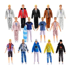 1 Set Boy Doll Clothes Daily Wear Leather Coat Hoodie Sportwear Shirt Pants 1/6 Doll House Accessories For kid Toy Birthday Gift
