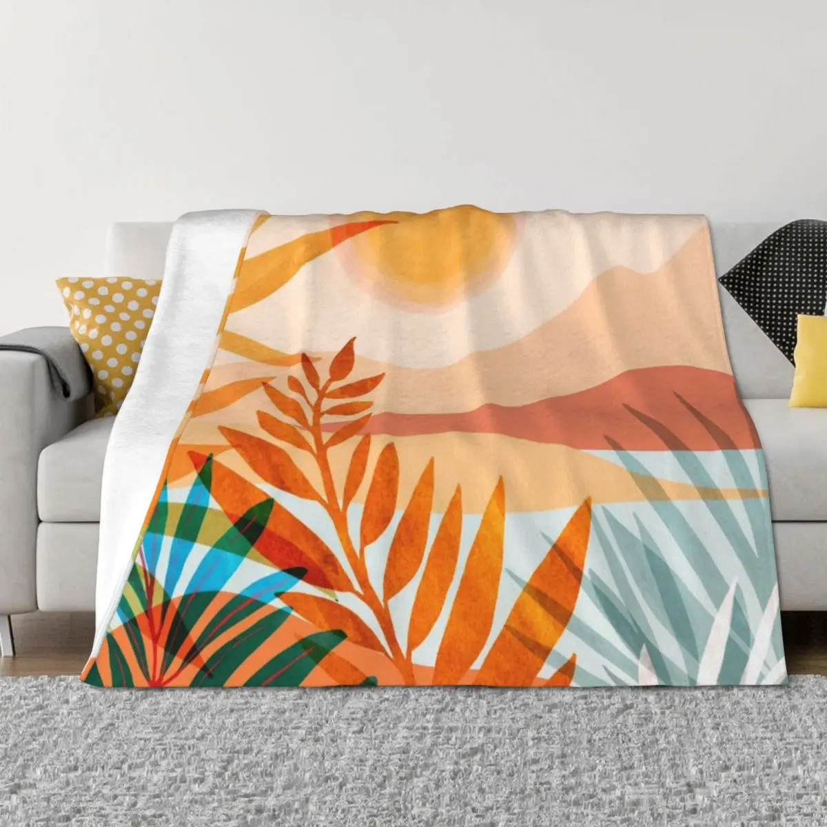 

Golden Greek Garden Landscape Illustration Throw Blanket For Baby Large Thin Blankets