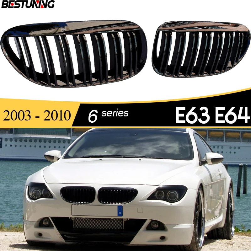 

High Gloss Finished Glazing Black front Kidney Grille for BMW 2003 - 2010 6 Series E64 Cabrio E63 Coupe 630Ci 630i 645Ci 650i M6