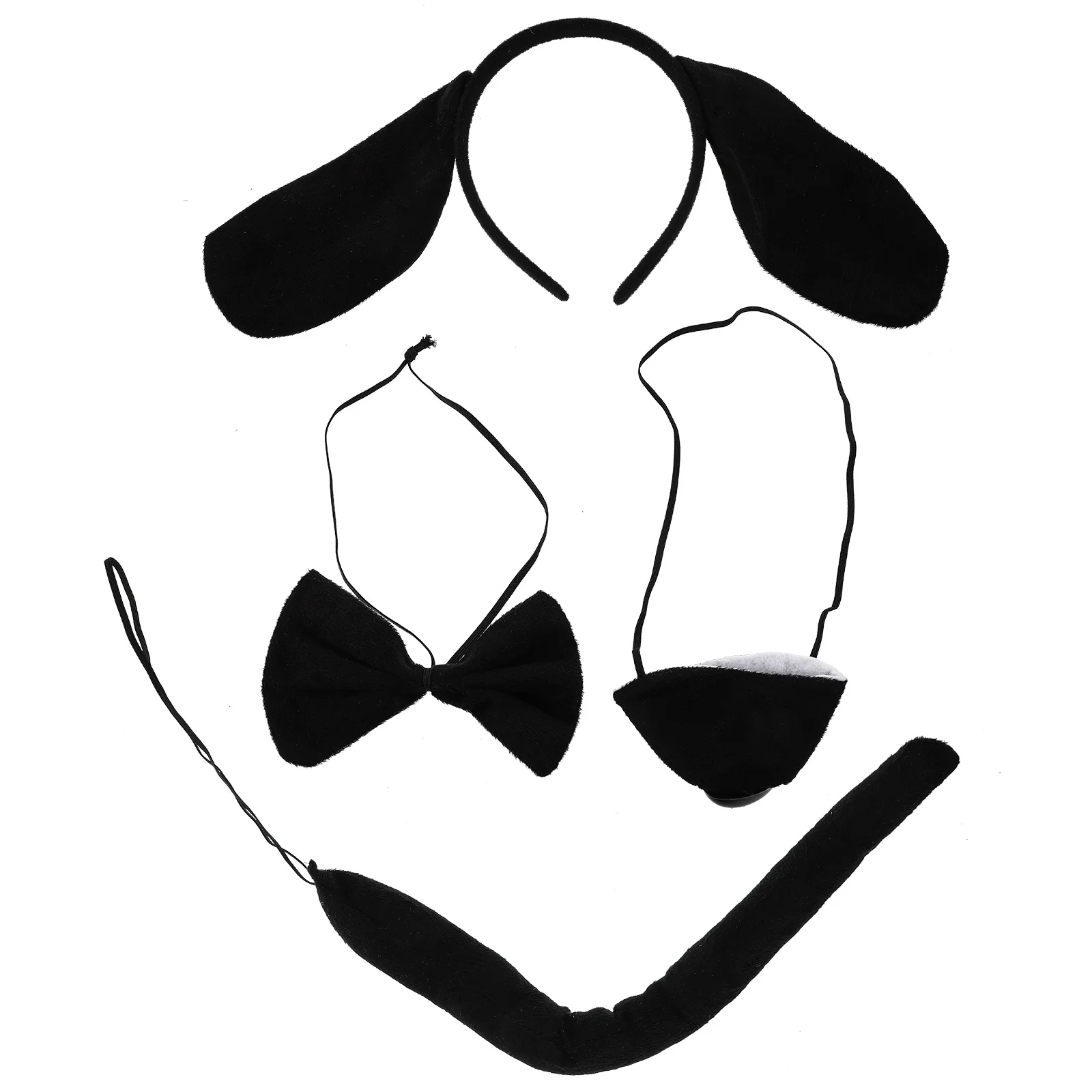 ชุดอุปกรณ์แต่งกายสัตว์เลี้ยงสำหรับเด็ก 1 ชุด ประกอบด้วยที่คาดผมหูสุนัข หาง โบว์ผูกคอ จมูกปลอม สำหรับคอสเพลย์