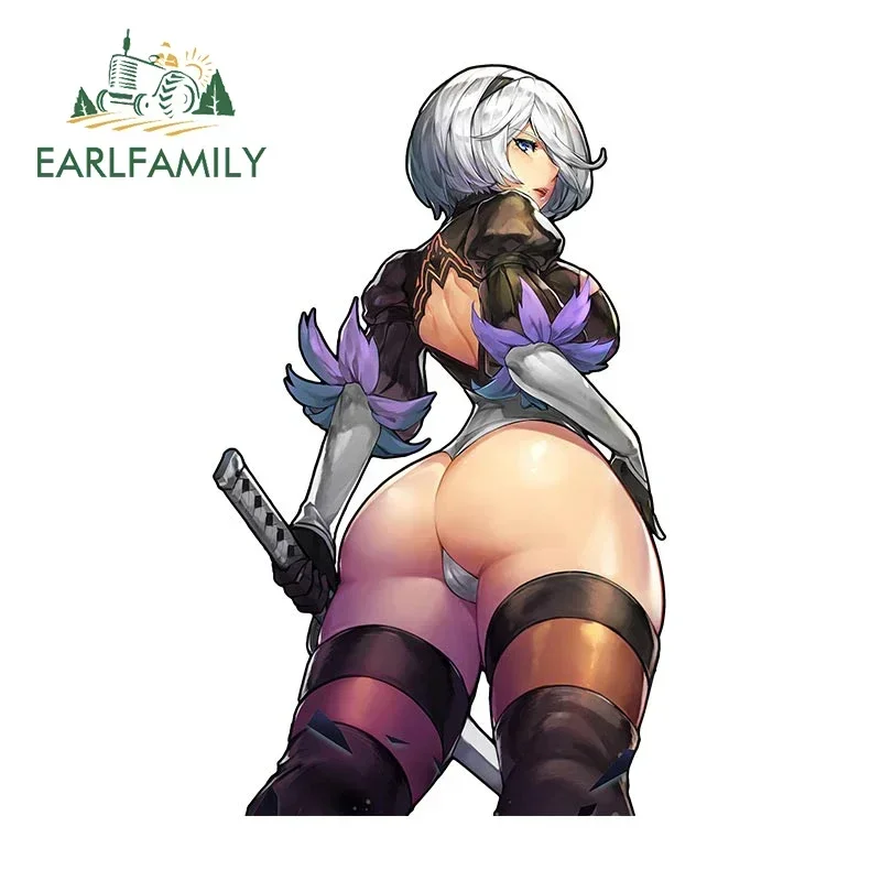 EARLFAMILY 13cm x 7.8cm for Nier 2b Sword Sexy Car Stickers Sunscreen Vinyl Decals Creative Caravan Trunk Decor Car Goods