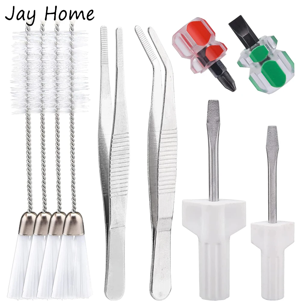 

7PCS Sewing Machine Cleaning Kit Double Headed Lint Brush & Cross Screwdrivers & Tweezers for Repair Machine Sewing Tools