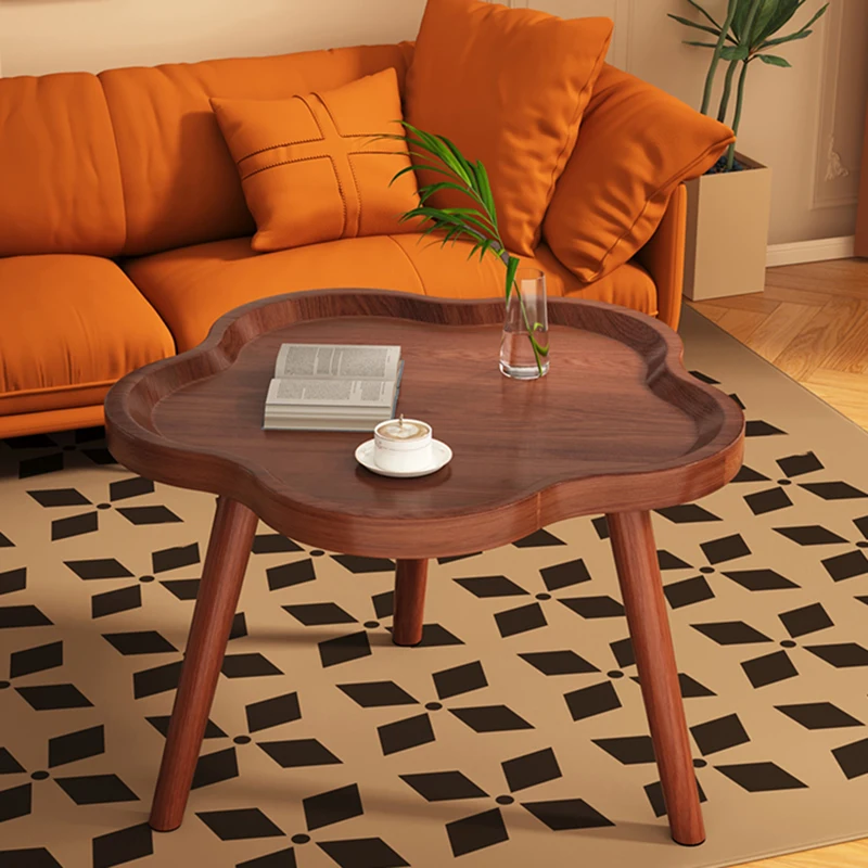 Tray Antique Coffee Tables Modern Design Wood Unique Small Side Table Minimalist Round Premium Mueble Salon Home Furniture