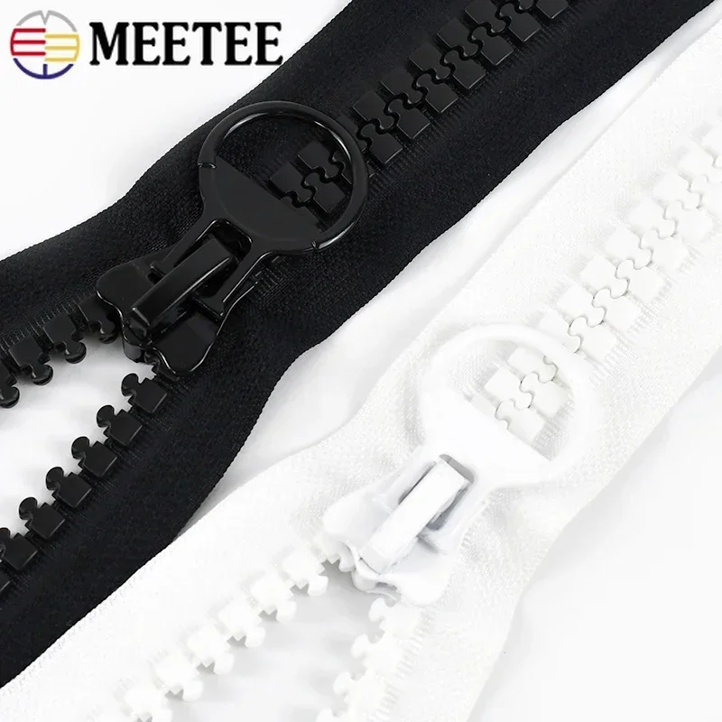 Meetee 20# 60-400cm Extra Large Resin Zippers Open End Long Zip Closure for Jacket Coat Zipper Tent Ring Slider Sewing Zips