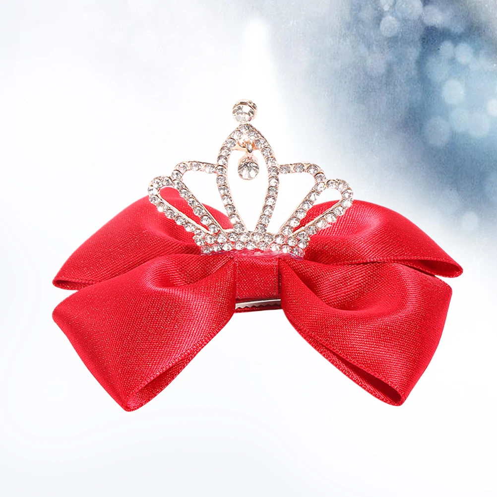 

3D Bow Hairpins Girls Party Wedding Crystal Hair Bows Barrettes School Daily Wear Red Multicolor Environmentally