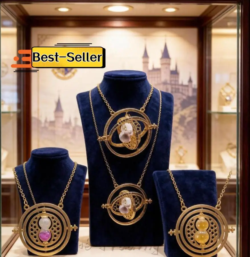 Collar de Reloj de Arena Sirius, Collar Redondo Giratorio del Tiempo de Hermione y Ron Potter, Collar para Suéter, Accesorios de Cosplay, Regalos para Niños y Niñas