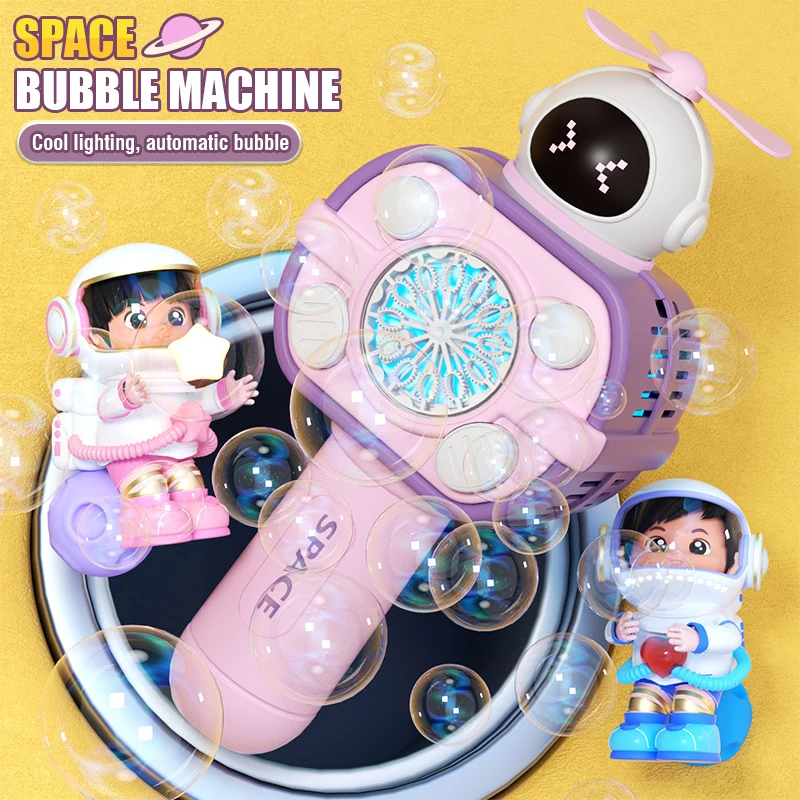 Space Electric Bubble Gun giocattolo per bambini macchina per bolle completamente automatica produttori portatili soffiatore di sapone regalo per bambini giochi all'aperto per feste