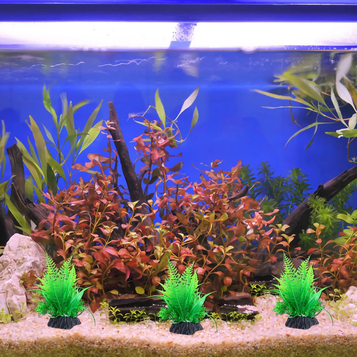 

3Pcs Lifelike Aquarium Artificial Water Grass Premium Plastic Micro Landscape DIY Fish Tank Decoration Fish Tank Grass