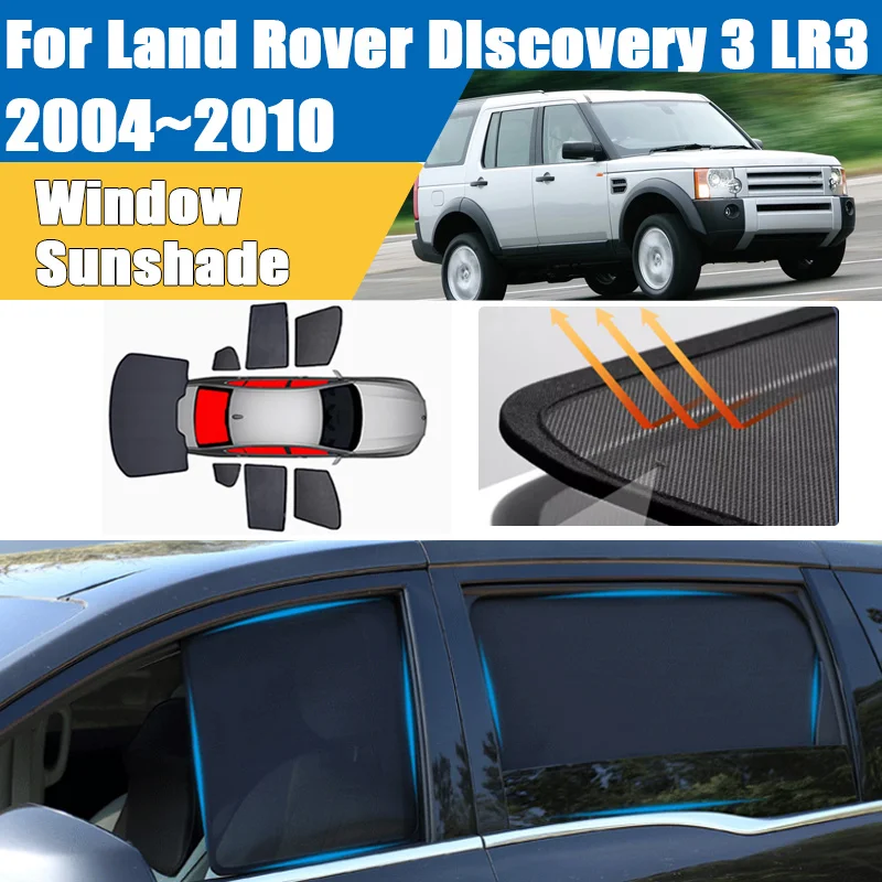 Car Sunshade For Land Rover Discovery 3 LR3 2004-2010 2005 Curtain Mesh Blocks UV Rays Windshield Frame Curtain Auto Accessories