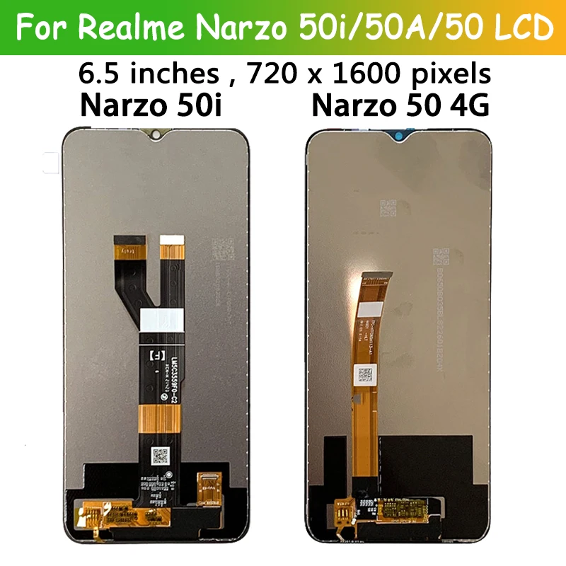 OEM For Oppo Realme Narzo 50 50i 50A LCD Display Touch Screen Digitizer Assembly RMX3286  RMX3235 RMX3430 Display With Frame
