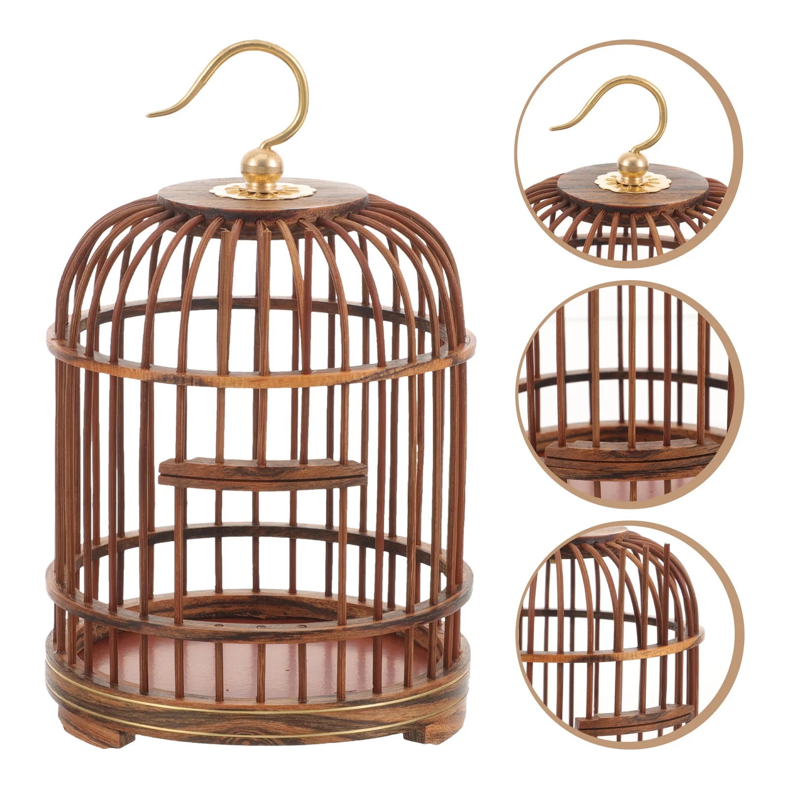 

Pet Cage Hanging Bird The Animal Wooden for outside Hamster Vintage Birdcage Insect Ornament Decorative