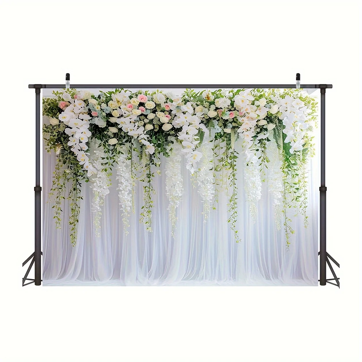 Bridal Gift Party Wedding Flower Wall Background White and Green Background Dessert Table Decoration Photography Background