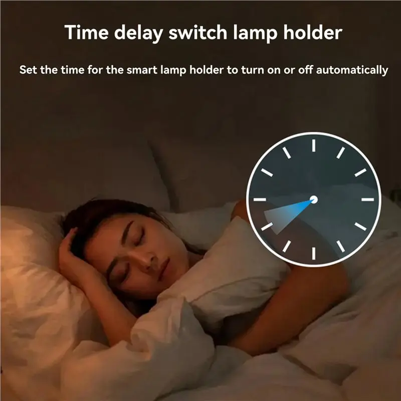 DT16 2X WiFi E26 E27 Smart Lamp Holder, Wiring-Free, App Remote Control, Timer, Works with Alexa/for Google Home, AC100-240V