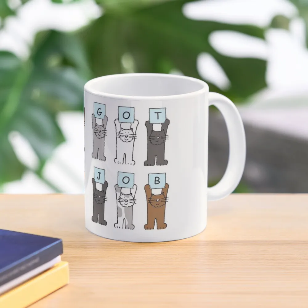 New Job Congratulations Cartoon Cats Cla  Mug Simple Printed Handle Round Design Photo Coffee Image Tea Drinkware Cup Gifts