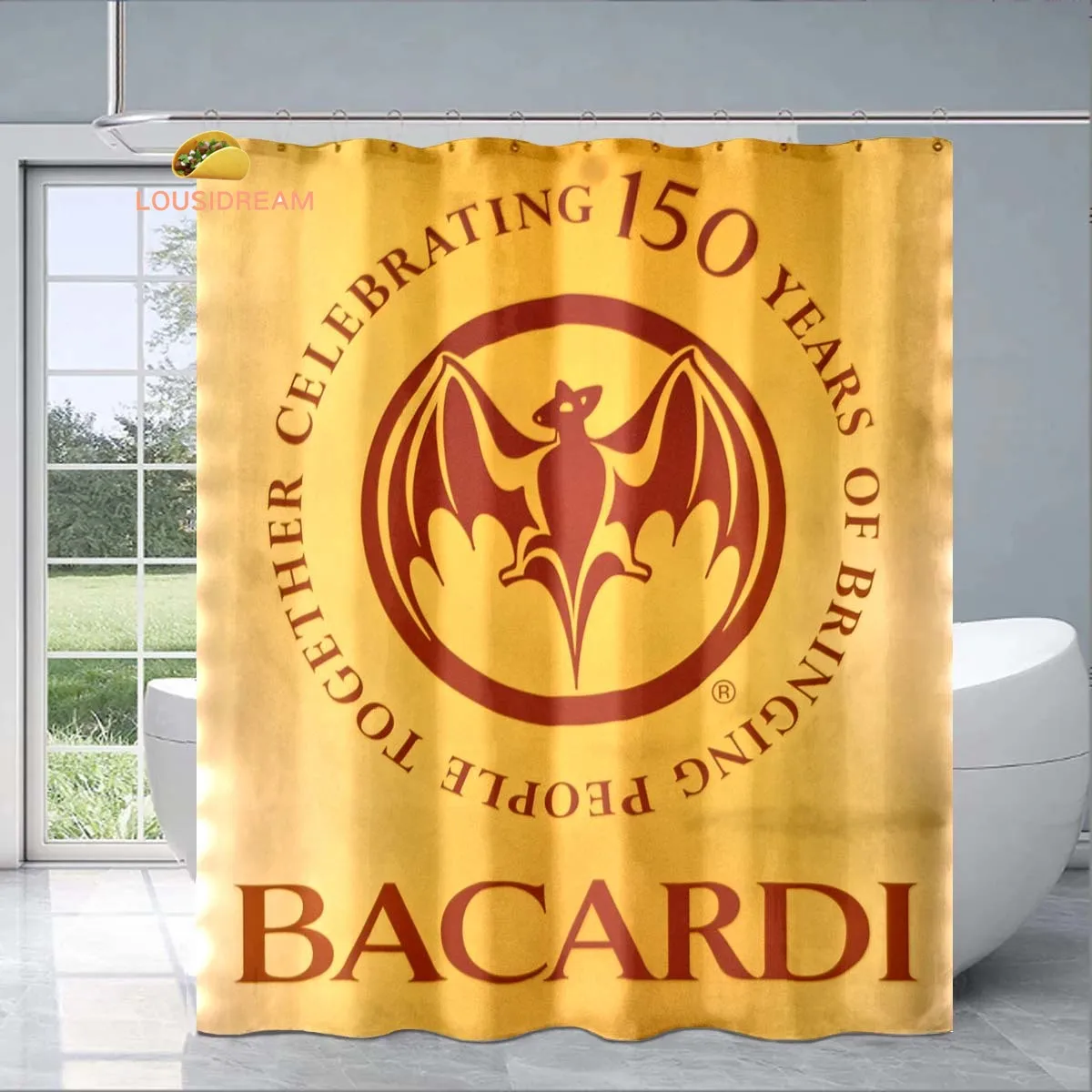 

Bacardi Rum Area Exquisite Shower Curtain Fashionable Decorative Gift for Adult Children's Bathroom Waterproof and Mildew-proof