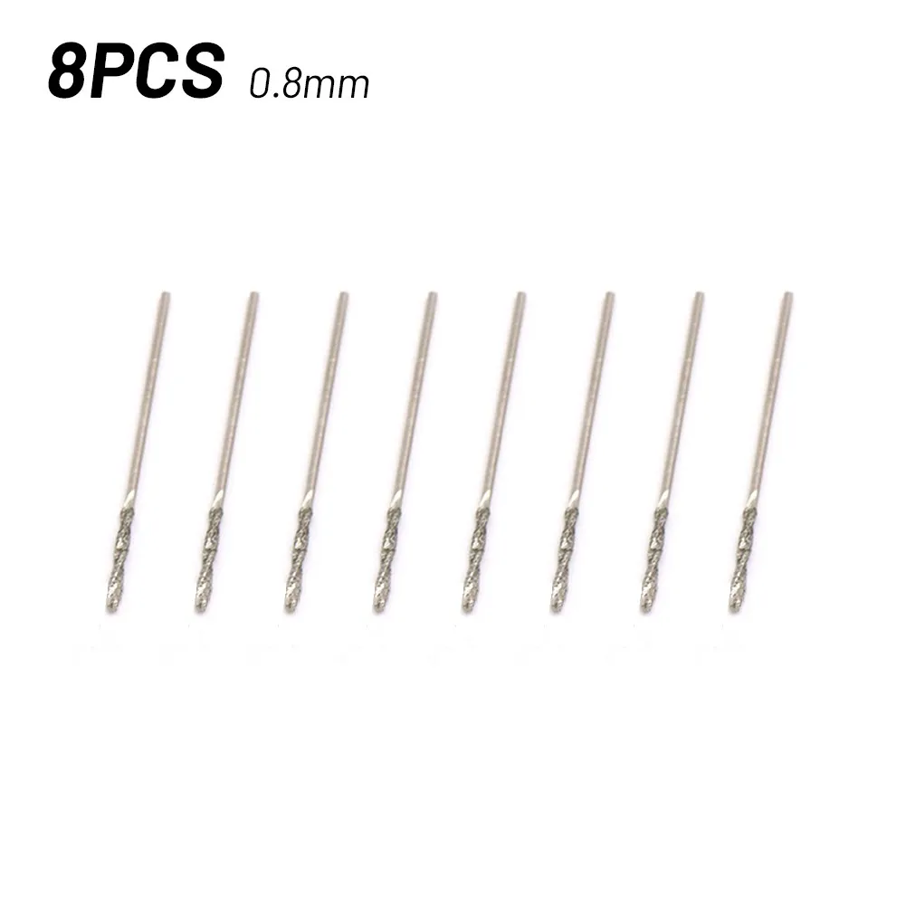 

0.8mm-2.5mm Drill 8pcs Coated Diamond Diamond Drill Drill Bit For Glass Jewelry Marble Stone Tile High Quality