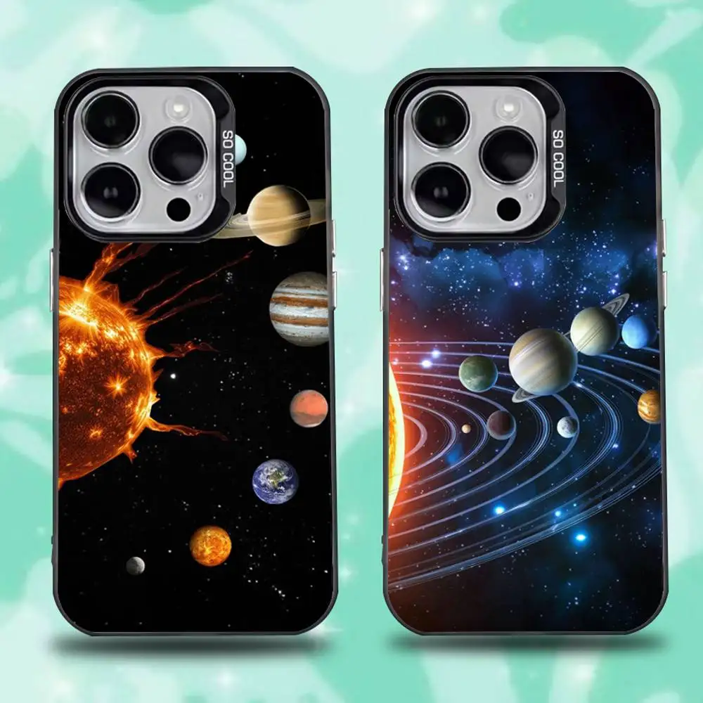

Space Planet Stars Moon Phone Case For iPhone 16,15,14,13,12,11,Pro,Max,Plus,Mini,XS,SE Anti Fall Black Matte Hard Bumper