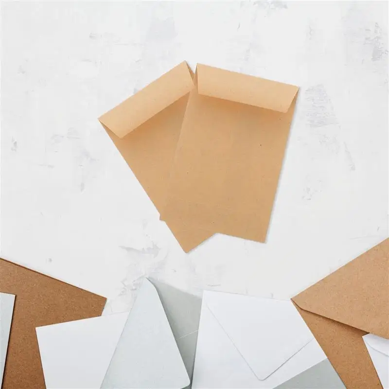 100 Stuks Kraft Enveloppen Mini Enveloppen Zaden Pakket Enveloppen Voor Het Opslaan Van Kleine Items Materiaal Vel