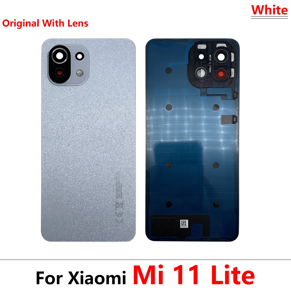 100% Original Back Glass Rear Cover For Xiaomi Mi 11 Lite 5G Battery Door Housing Battery back cover With Glue Sticker With LOGO