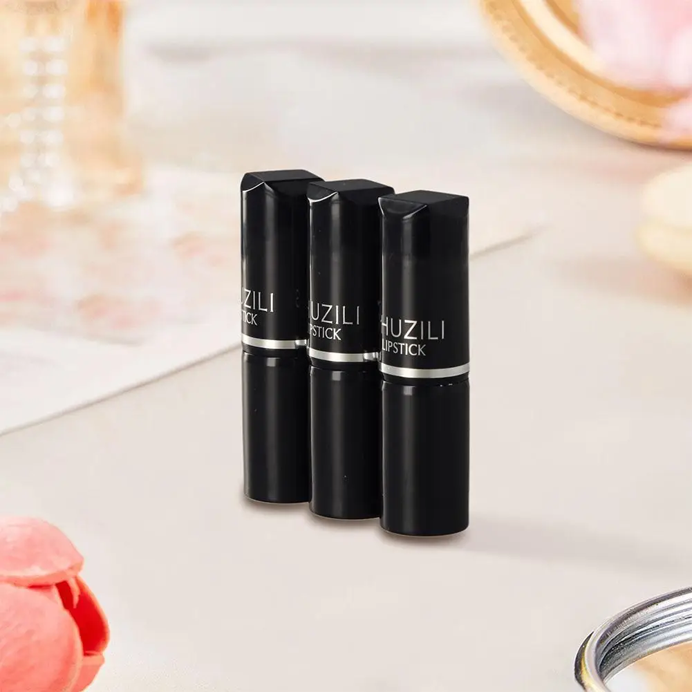 Round Tube Lipstick Smooth Texture Long Lasting Effect Moisturizing Lip Gloss Make Up Women's Daily Cosmetics, 12 Color Options