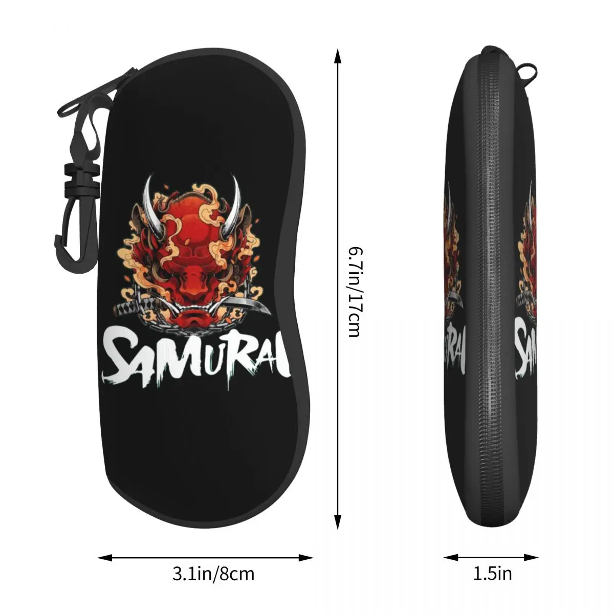 Vintage Samurai Retro Japanese Gaming 2077 Art Game 4 Creative Glasses Case Casual Purse Eyeglasses Bag