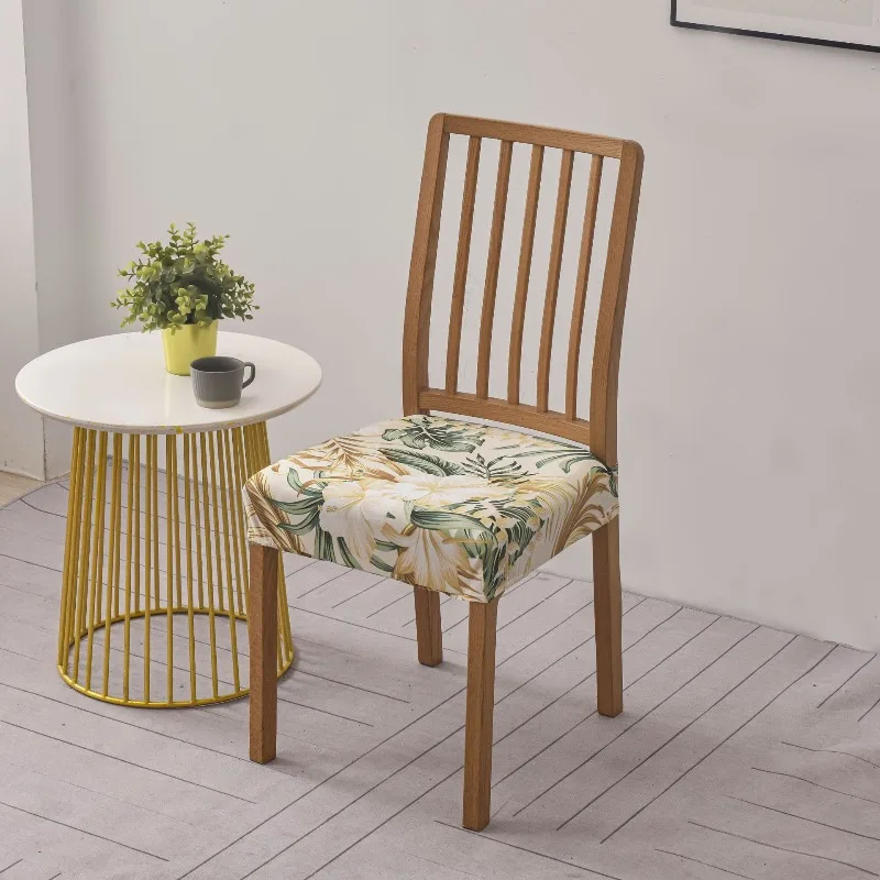 Printed Chair Cover Breathable Skin-Friendly Comfortable Durable Elastic Seat Cover Modern Minimalist Home Dining Chair Cover