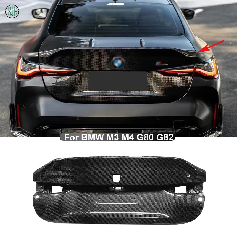 For BMW M3 M4 G80 G82 Dry Carbon Fiber Car Rear Bumper Guard Tail Gate Trunk Lid Cover Parts CL Style Upgrade Body kit