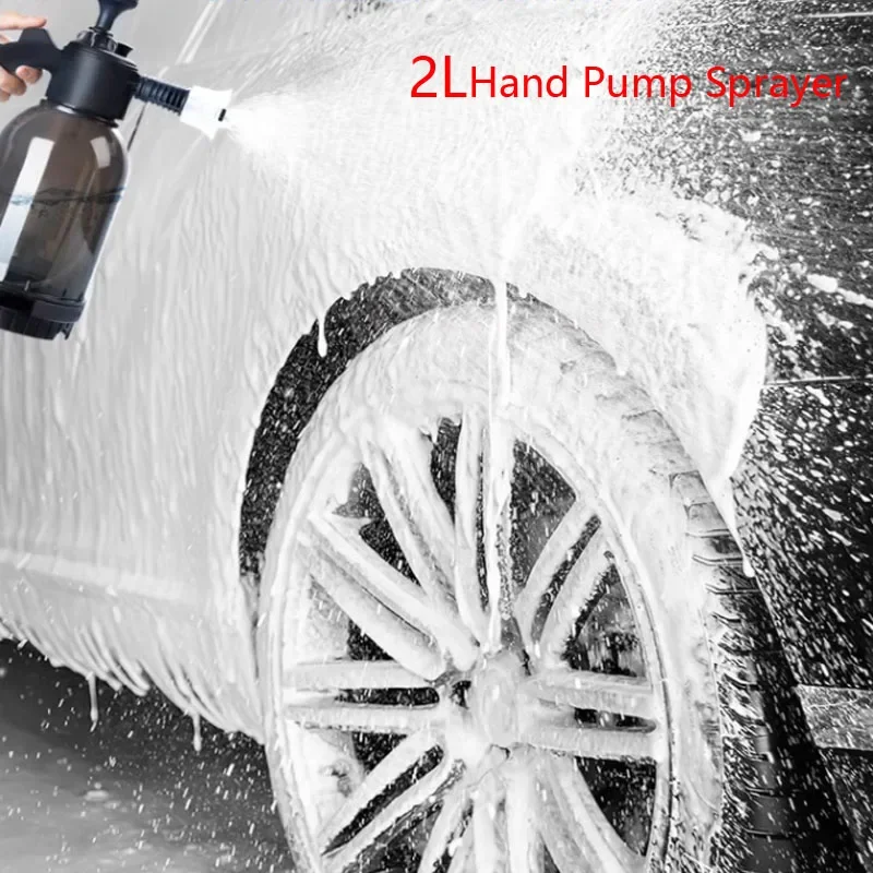 Car 2L Hand Pump Sprayer Pneumatic Washer Foam Snow Foam High Pressure Wash Spray Bottle for Car Home Cleaning Tool