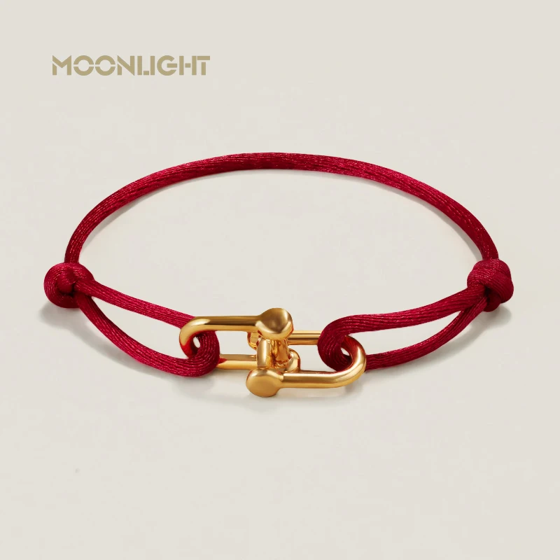 MOONLIGHT Classic Adjustable U-Shape Charm Bracelets for Women High Quality Silk Rope Bracelet Female Jewelry Gifts Wholesale