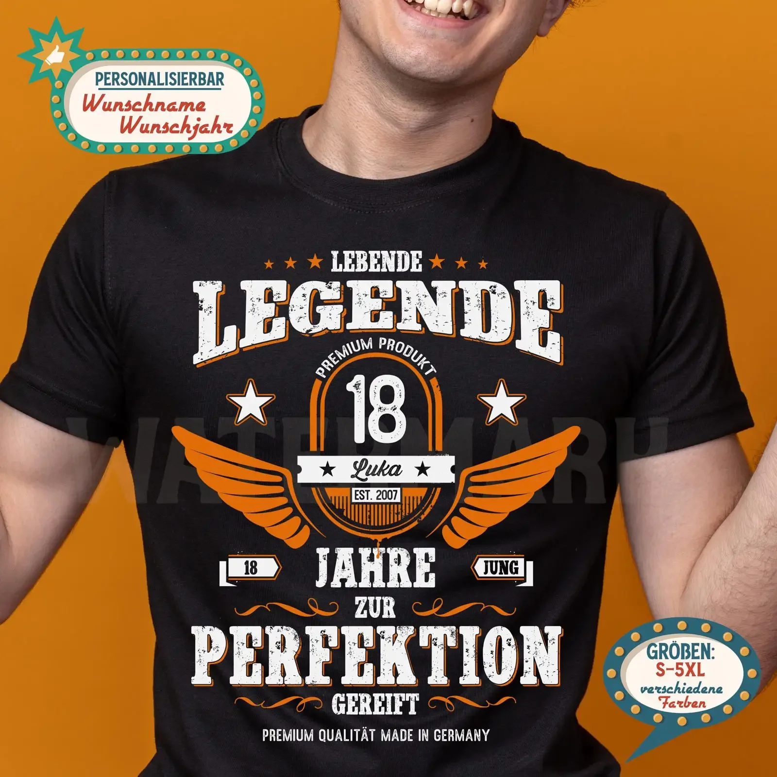 Custom 18th Birthday T Shirt Personalized Living Legend Men's Name Birth Year 18 Years Old Party vintage Washed Unisex Slightly
