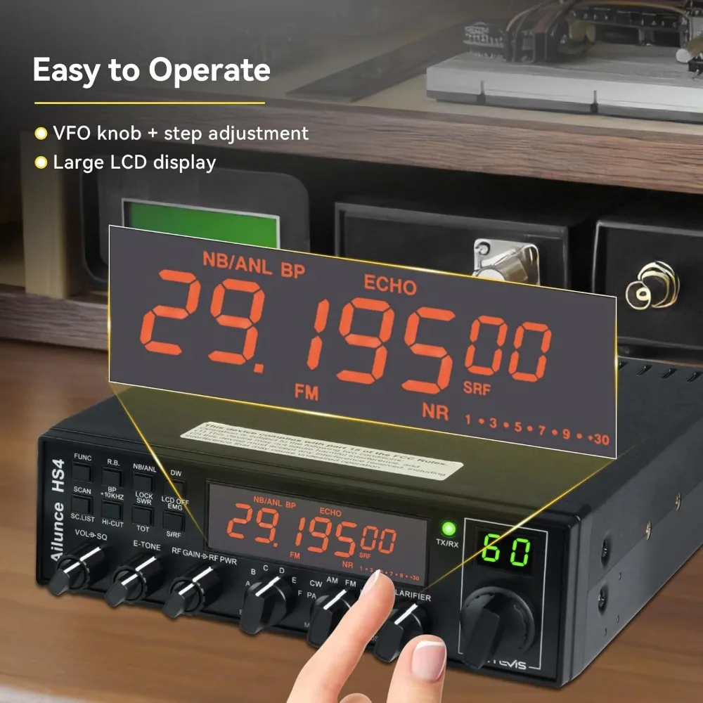 Ailunce HS4 10 Meter Radio, High Power SSB Ham Radio Base Station, for Emergency Response