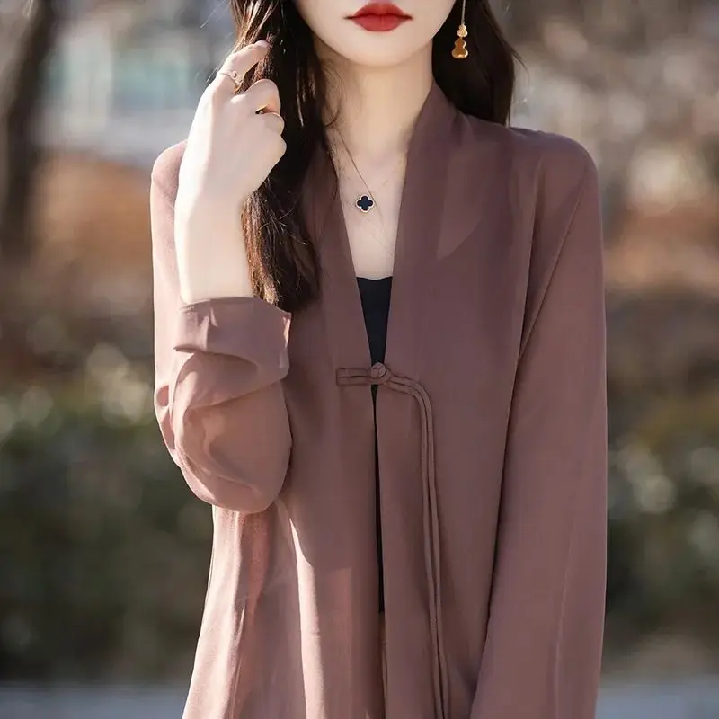 Elegant Fashion Harajuku Slim Fit Women's Clothing Loose Casual Sweat All Match Tops Women Solid Cardigan Long Sleeve Blouse