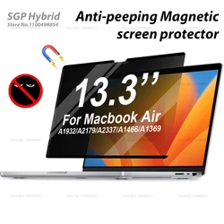 Magnetic Privacy Screen Protector for Macbook Air 13inch 2018 2019 2020 A1932 A2179 A2337 A1466 A1369 M1 Removable Laptop Filter