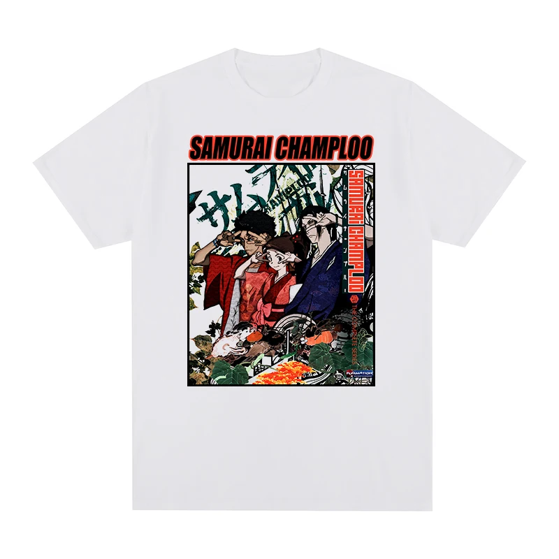 Samurai Champloo Vintage T-shirt Japanese Manga Anime Cotton Men New TEE TSHIRT Womens Tops