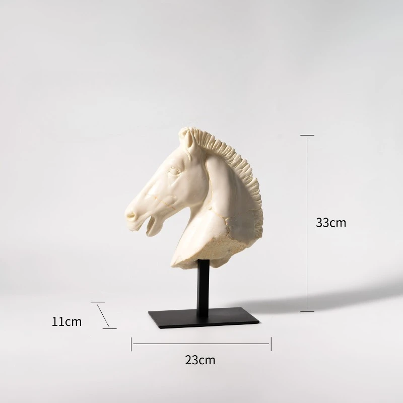 Resin Modern Entrance Hall Ornament Horse Head Modelling Figurines Study Room Aesthetic Luxury Sculptures Valentine Gift Ideas