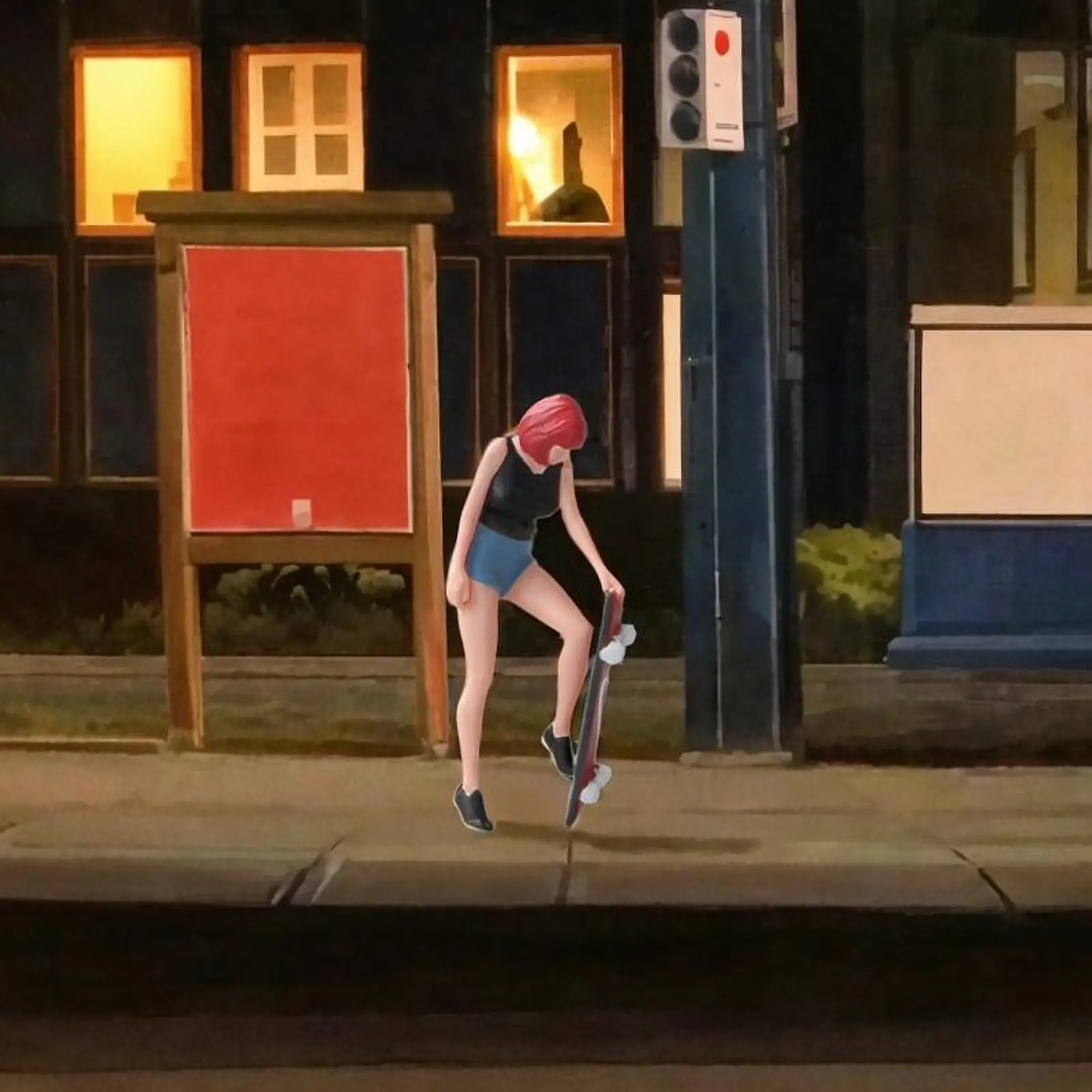 1/64 شخصية مصغرة مشهد مصغر الدعامة لوح التزلج فتاة لمشاريع التصوير الفوتوغرافي المشهد الصغير نموذج القطارات حلية #3