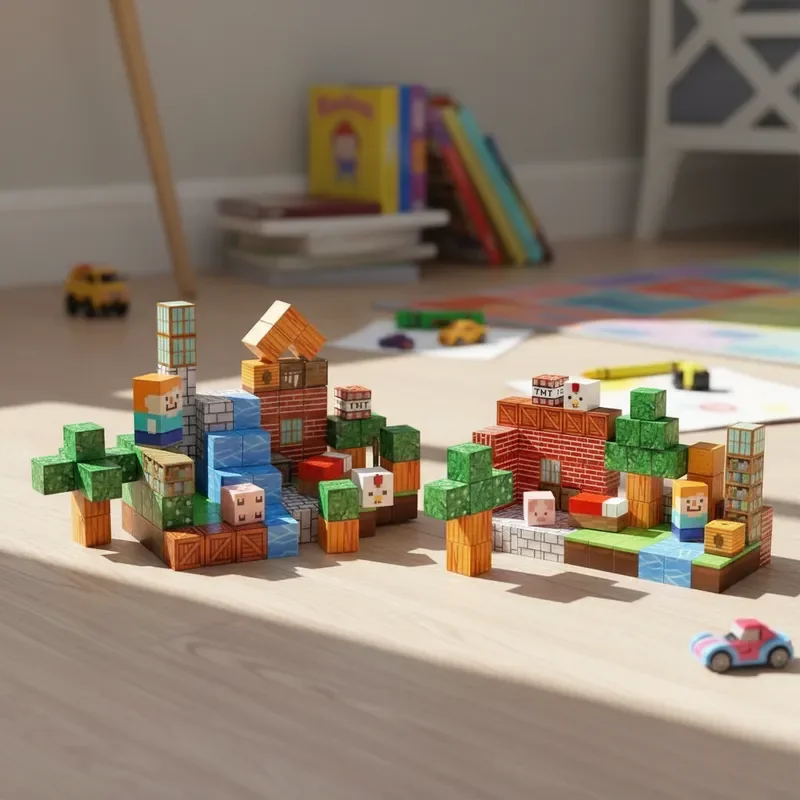 3D Creative Animal House Model DIY Gift 100Pcs Magnetic Blocks Free Assembly STEM Educational Building Toys Decor For Children