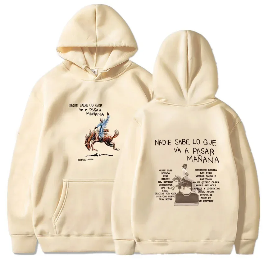 Bad Bunny New Album Nadie Sabe Lo Que Va Pasar Manana Hot Sale Warm Men Sweatshirts High Quality Cartoon Anime Casual Pullovers