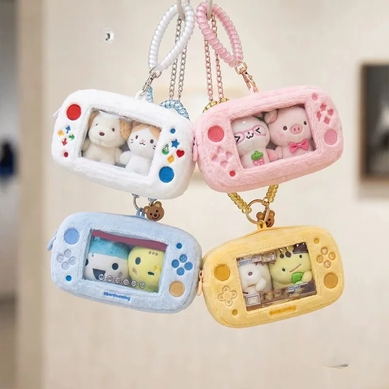 Cute Game Console Shape Storage Bag Kawaii Plush Doll Carrier Bag Transparent Ita Bags for 6cm Couple Dolls Bag Pendant 2026 New