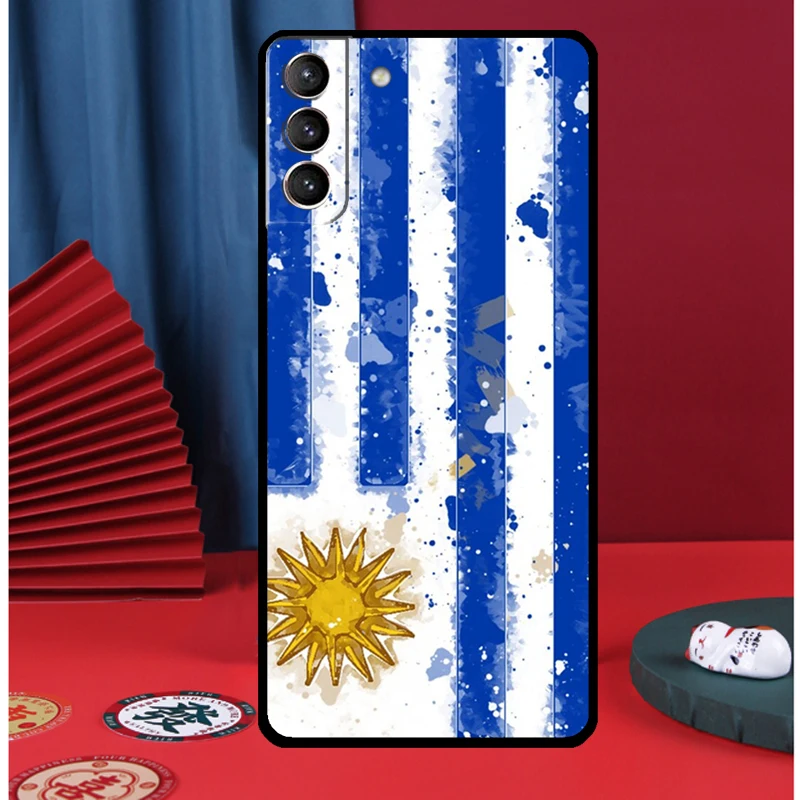 أوروغواي العلم قضية الهاتف لسامسونج غالاكسي S25 الترا S9 S10 S20 S21 S22 زائد S23 FE S24 الترا الغطاء الخلفي