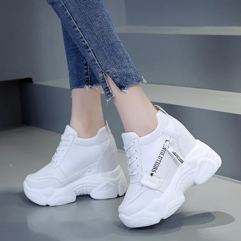 

Women's Shoes Platform Sneakers New Women Leather Chunky Dad Shoes 12CM Trainers Ladies Sports Vulcanized Shoes Zapatillas Mujer