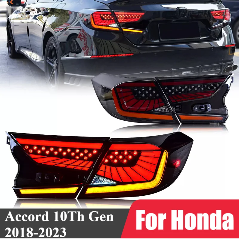 

LED Tail Light For Honda Accord 10th Gen 2018-2022 Animation DRL Sequential LED Taillight Assembly Dynamic Rear Indicator Lamp