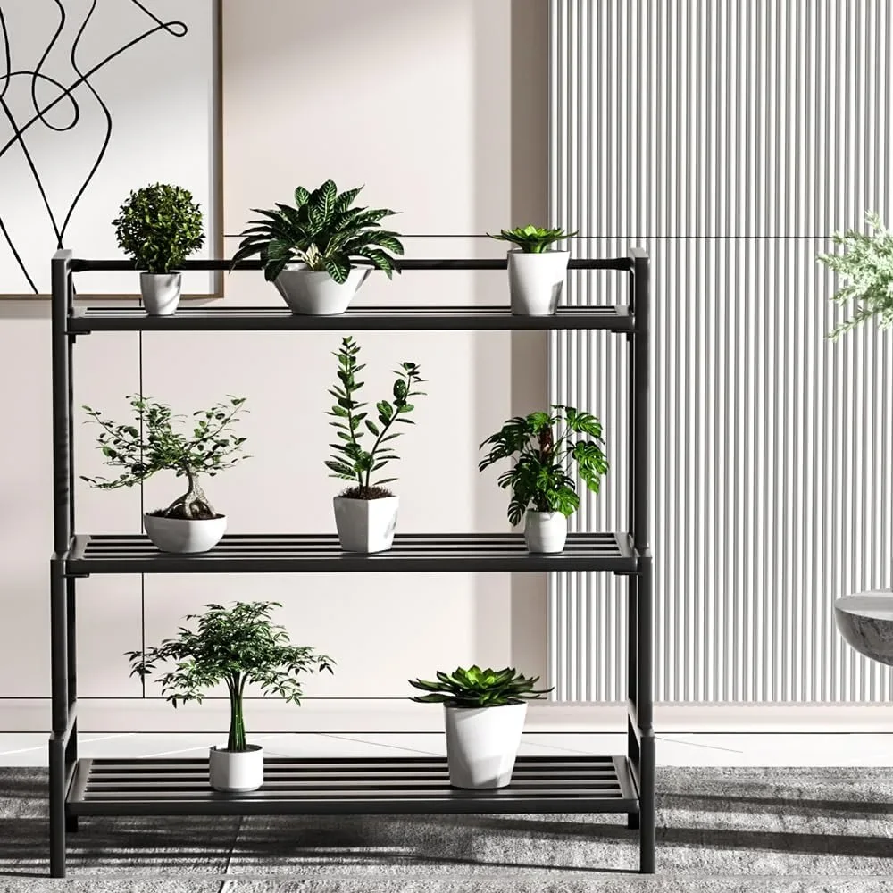 

3-Tier Metal Plant Stand, Waterproof and Rust-resistant, aluminum frame, Indoor/Outdoo Home Decor Heavy-duty Flower Pot Holder