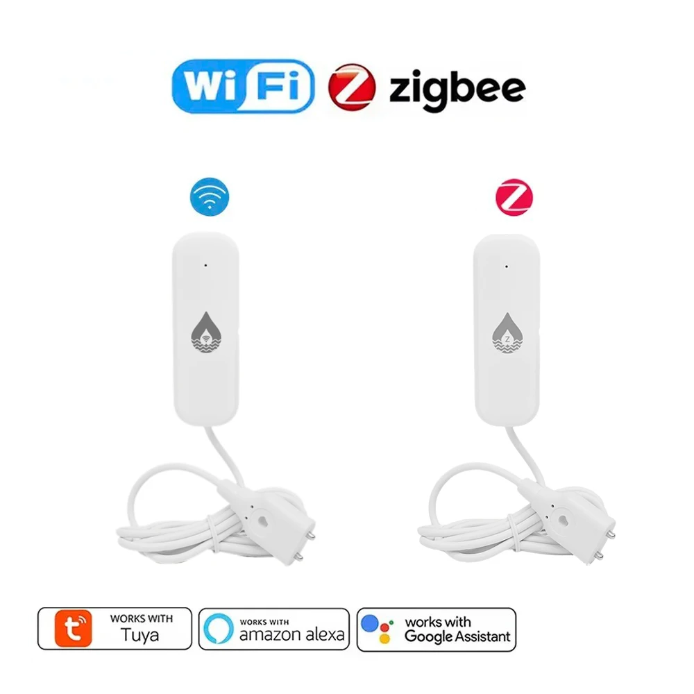 Tuya Zigbee détecteur de fuite d'eau WiFi capteur d'inondation vie intelligente APP télécommande automatisation résidentielle Zigbee capteur de fuite d'eau