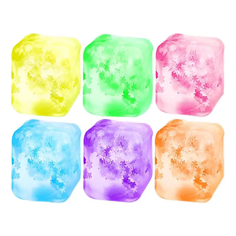 

6 Pcs Ice Cube Toy Stress Ball Squeeze Party Favors For Kids Birthday Classroom Prizes