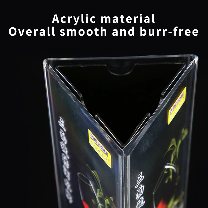 1 Pcs Acrylic High-End Menu Card Beverage Card 360 Round Bottom Rotating Display Shelf Dining Hotel Label Card Creative Design