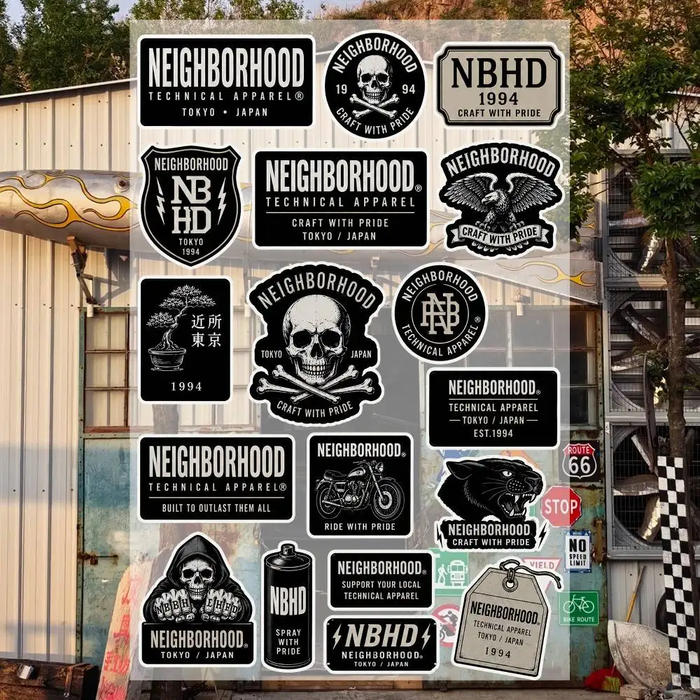 NEIGHB-ORHOOD 4 Waterproof Vinyl Stickers for Car Motorcycle Bike Skateboard Laptop Bottle Phone