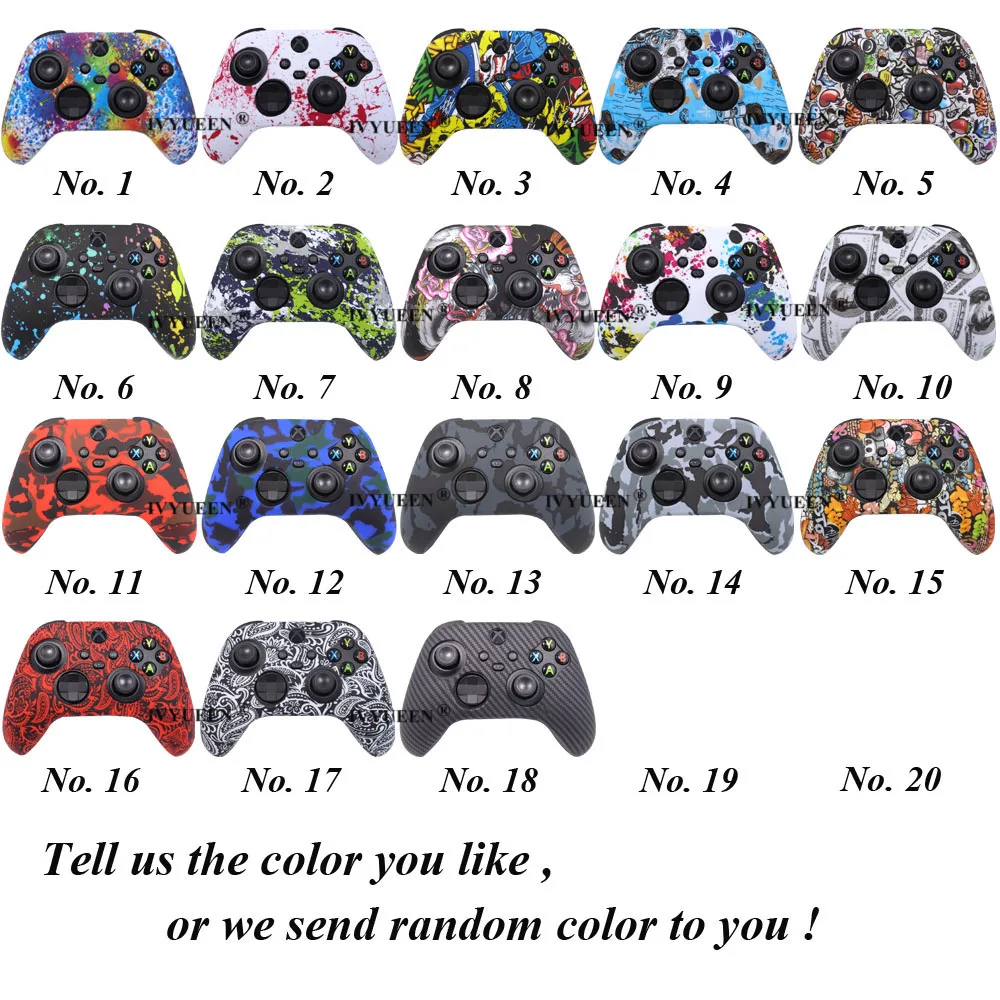 IVYUEEN 10 PCS Water Transfer การพิมพ์ป้องกันผิวซิลิโคนสำหรับ XBox Series X S Controller Thumb Stick Caps ขายส่ง
